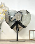 Huge Natural Quartz Druzy Stone Heart Carving - HST0322