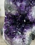 Natural Amethyst Crystal Geode on Stand with Large & Deep Purple Crystals - MWS2590