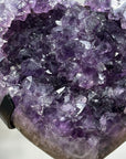 Stunning Natural Amethyst Heart Carving with Metal Stand - HST0231