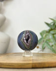 Banded Agate & Druzy Sphere Geode - SPH0220