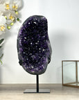 Deep Purple Amethyst Geode From Uruguay on Metal Stand – Premium Home Decor Accent - MWS2488
