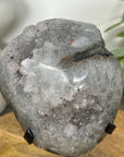 Natural Sugar Quartz Mineral Specimen on Metal Stand - MWS3048