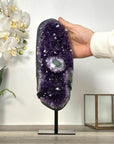Amethyst Crystal Cluster on Stand – Home Decor Mineral Specimen Display - MWS2652
