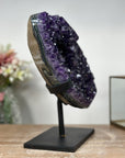 Stunning Deep Purple Amethyst Cluster, Metal Stand Included - AWS1222