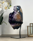 Uruguayan Amethyst & Agate Crystal on Metallic Stand - MWS2206