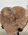 Natural Orange Tone Quartz Druzy Stone Heart - HST0327