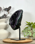Outstanding Deep Purple Amethyst Geode with Green Jasper Banding - MWS3126
