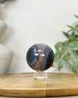 Banded Agate & Quartz Druzy Sphere Geode - SPH0218