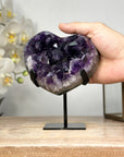 Amethyst Heart Carving with Huge Crystals - HST0244