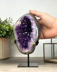 Uruguayan Amethyst & Agate Geode with Metallic Stand - MWS2152