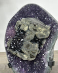 Stunning Amethyst Cluster with Unique Calcite & Black Hematite Formation - MWS2337