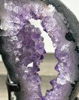 Amethyst Geode Slice on Stand with Deep Purple Crystals - MWS2912