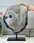 Unique XXL Sugar Quartz Druzy Cluster with Agate Matrix - MWS0716