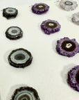 Amethyst, Green Jasper & Quartz Stalactite Slices Wholesale Flat - Ideal for Pendants - STS0048