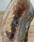 Natural Quartz Flame Carving Geode - FST0150