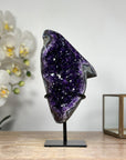 A+ Grade Natural Amethyst Geode - Metallic Stand Included - MWS1833