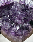 Stunning Natural Amethyst Heart Carving with Metal Stand - HST0231
