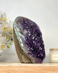Natural Amethyst Crystal Cluster with Green Jasper Shell for Home Decor - CBP1142