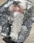 Quartz Crystal with Calite Geode on Stand Mineral Specimen