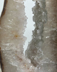 Beautiful Natural Quartz Geode Slice, Crystal Portal with Metallic Stand - MWS1953