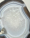 Blue Banded Agate Slice with Metal Stand - MWS2133