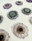 Genuine Amethyst & Green Jasper Stalactite Slices Flat - Perfect for Crafting Unique Jewelry - STS0045