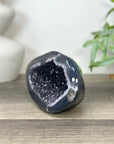 Quartz Geode Cave with Polished Agat Shell - STGE0034