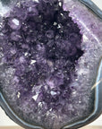 Stunning Amethyst GEode with Blue Banded Agate Shell - MWS1392
