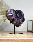 Deep purple Amethyst Heart - Metal Stand included - HST0245