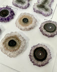 Wholesale Amethyst Stalactite Slices for Jewelry Making - Bulk Flat Set - STS0079