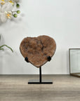 Natural Orange Tone Quartz Druzy Stone Heart - HST0327