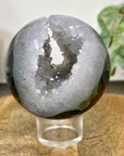 Agate & Quartz Druzy Sphere Geode with Crystal Cavity - SPH0235