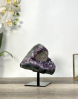 Natural Amethyst Geode With Calcite on Metal Stand - MWS2721
