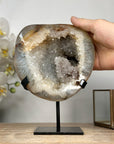 Natural Quartz Geode with Calcite Crystal Formation - MWS1989