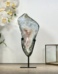 Natural Quartz Stone Slice on Metal Stand - MWS3003
