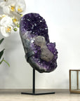 Unique Amethyst Stone with Calcite & Black Hematite Crystal - MWS2346