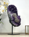 Unique Amethyst Stone with Calcite & Black Hematite Crystal - MWS2346