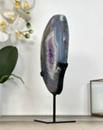 Agate Geode Slice with Amethyst Center - MWS2917