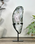Natural Green Jasper & Quartz Geode Slice Portal - MWS3241