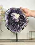 Amethyst Crystal Geode with Deep Purple Crystals and Calcite Formation - MWS2837