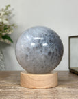 Stunning Quartz & Agate Sphere with Wooden Stand with uilt-in LED Light - SPH0136