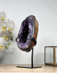 Natural Amethyst & Agate Geode with Metal Stand - MWS1901