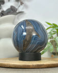 Premium Natural Banded Agate & Quartz Druzy Sphere Geode - SPH0168