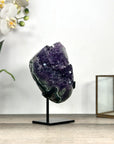 Deep Purple Amethyst Geode With Eye Formations on Metal Stand - MWS2763