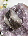 Amethyst Cluster with Unique Calcite & Black Hematite Specimen - MWS2832