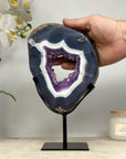 Natural Blue Banded Agate & Amethyst Portal - MWS1565