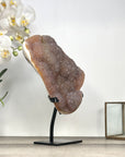 Large Natural Peach Tone Quartz Druzy Cluster on Stand - MWS2800
