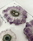 Unique Amethyst Stalactite Slices Set - Natural Crystal for Handmade Jewelry - STS0082