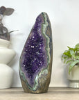 Large Natural Amethyst Geode with Unique Polished Quartz & Jasper Shell - CBP1405