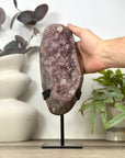 Natural Pink Amethyst Cluster with Stalactite Formations on Stand - MWS3170